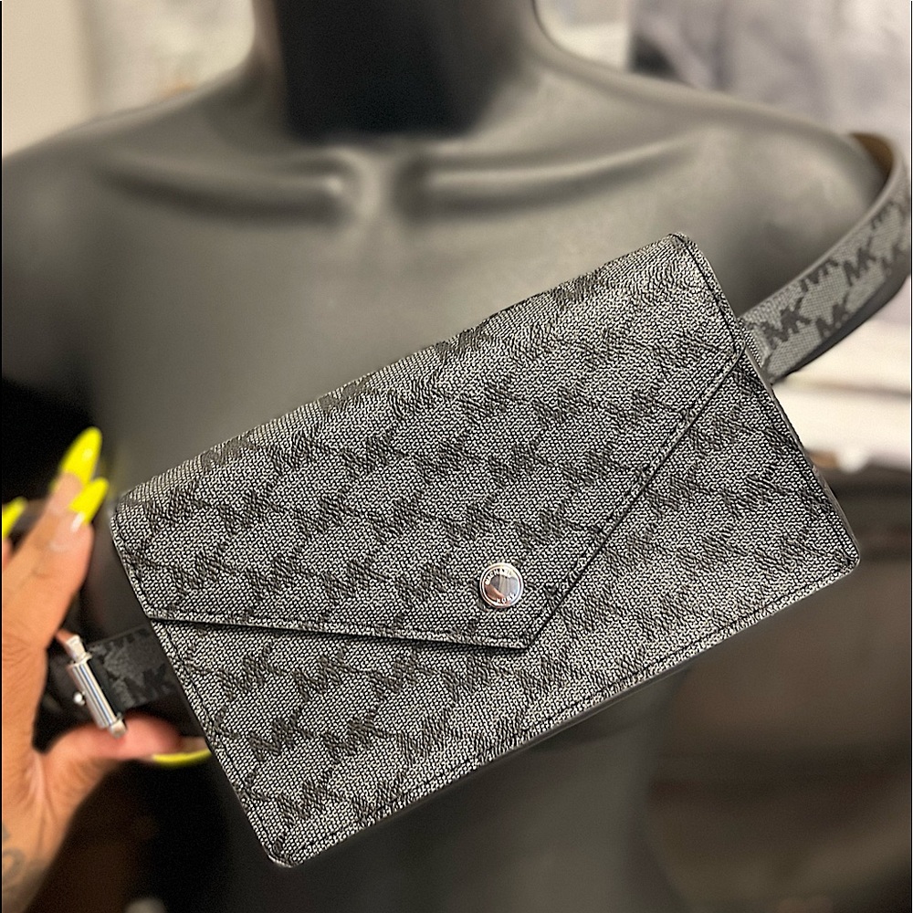 Michael Kors Grey and Black Waist Belt